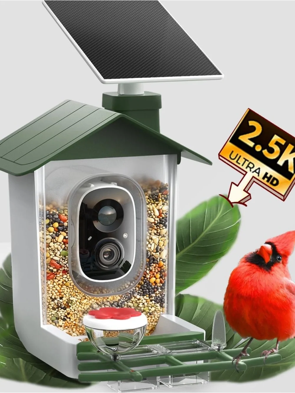 5MP Smart Bird Feeder with Camera, Solar Power Charging $99.99 Sealed